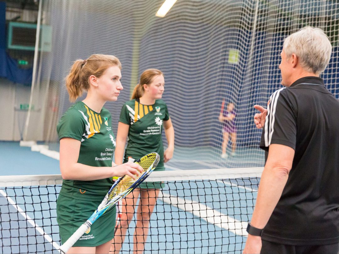 Two tennis students